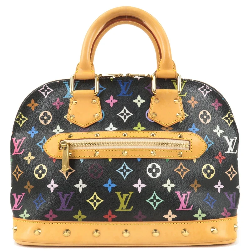 Louis Vuitton backpacks with a padded back panel for comfort during long - wearLouis Vuitton Monogram Multi Color Alma Hand Bag Noir M92646