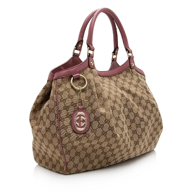 Medium - sized Women Gucci handbags for everyday useGucci GG Canvas Sukey Large Tote (SHF-mg538S)