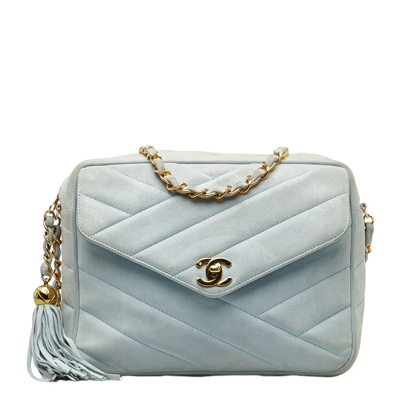 Chanel bags as wedding day accessoriesChanel Bias Stick Coco Ball Chain Shoulder Bag Blue G Suede  CHANEL