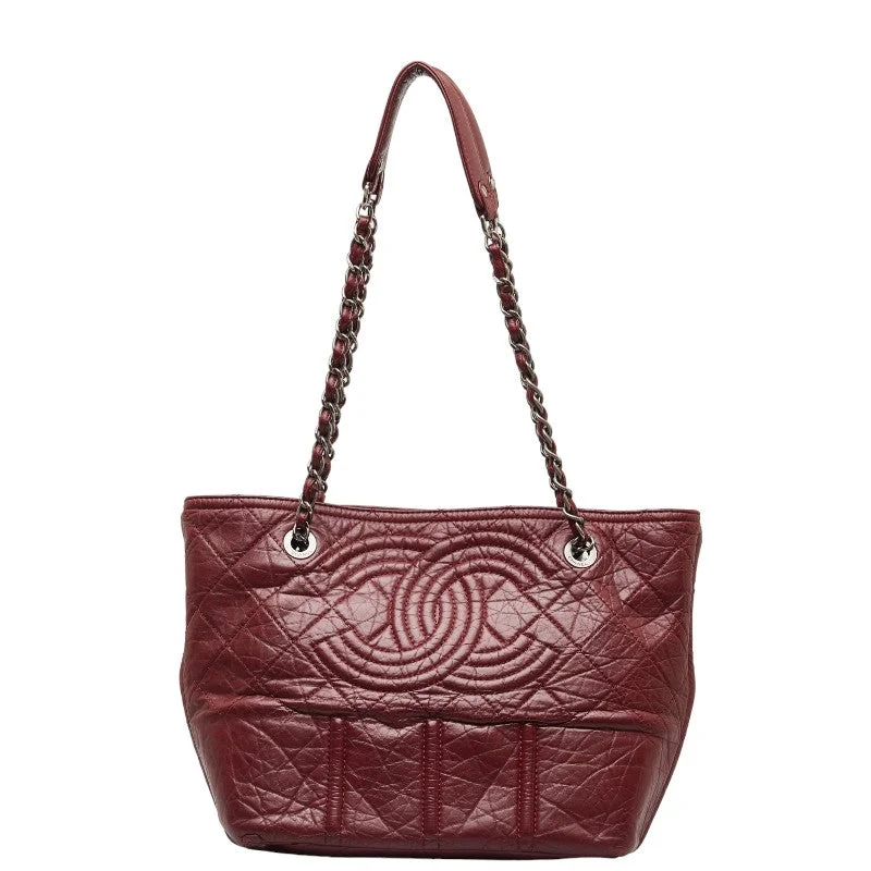 Chanel Designer Handbag with Unique DesignChanel Big Coca-Cola Chain Tote Bag Wine Red  Leather  Chanel