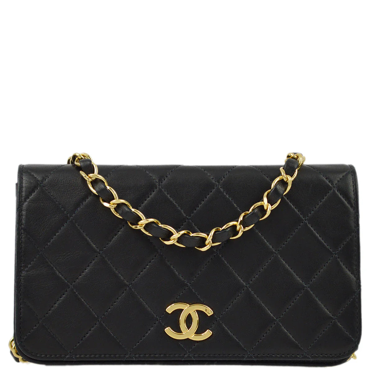 Chanel All - Match Handbag for Versatile StylingChanel Black Lambskin Pushlock Mini Full Flap Shoulder Bag