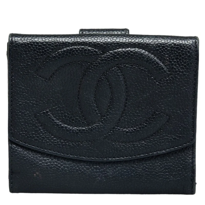 Chanel Limited Edition Handbag for CollectorsChanel Coco Double Fed Wallet Compact Wallet Black Leather  Chanel