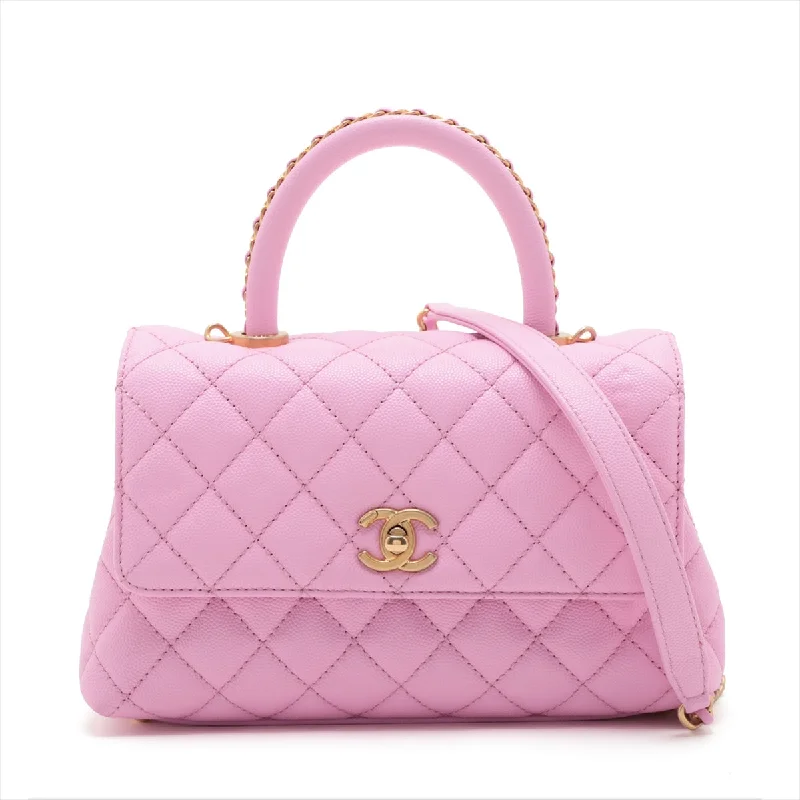 Chanel bags for women who appreciate fine craftsmanshipChanel Coco Handle 24 XS Caviar S 2WAY Handbag Pink Gold  A92990