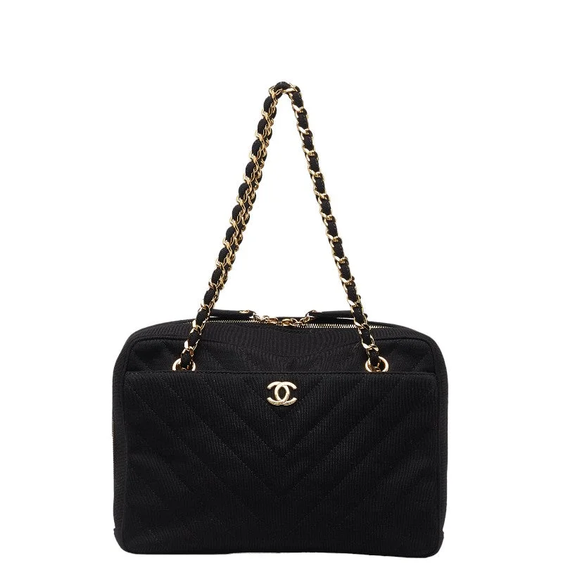 Chanel bags for a polished and professional appearanceChanel Coco Killing Chain Tote Bag Black Cotton  Chanel