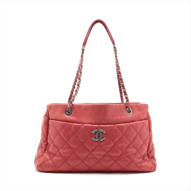 Chanel bags with adjustable chain strapsChanel Coco Leather Chain Top Bag Red Black X Silver G  18th