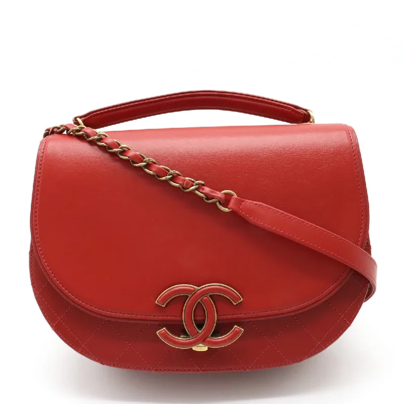 Chanel bags with the perfect balance of luxury and functionalityChanel Coconut Matrasse Chain Shoulder Bag Posket 2WAY Leather Red Gold  A93461