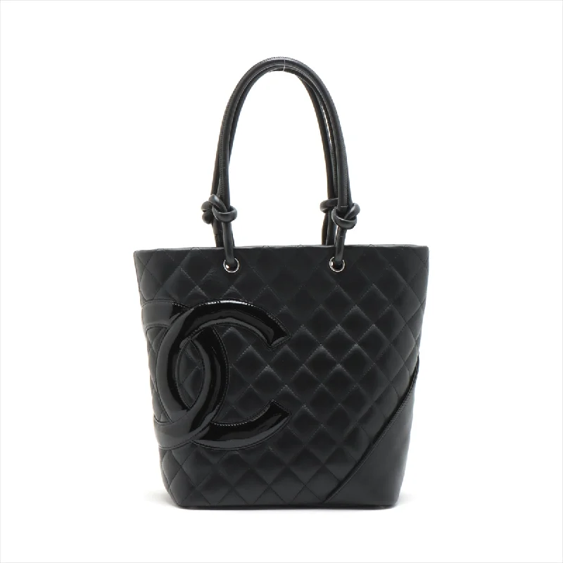 Chanel Black Handbag for Business MeetingsChanel Combon Line Patent Leather   Handbag Black Silver G