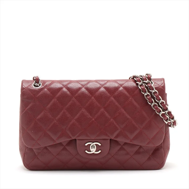 Chanel Colorful Handbag for Spring OutfitsChanel Decamatrasse Caviar S Double Flap Double Chain Bag Bordeaux Silver  15th