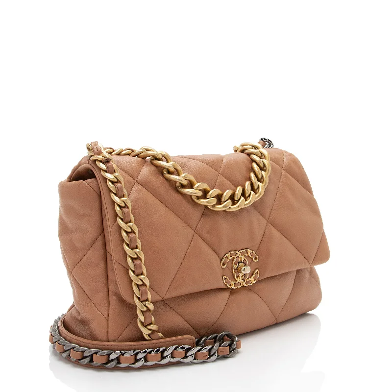 Chanel bags for those who value investment piecesChanel Lambskin 19 Large Flap Shoulder Bag (4BZeZZ)