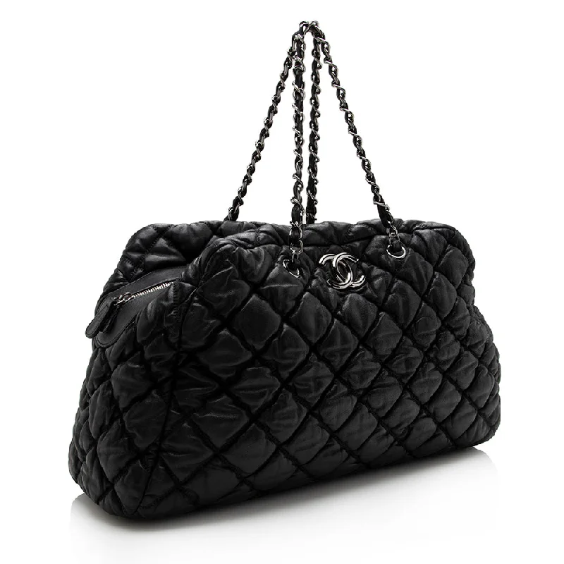 Chanel Limited Edition Handbag for CollectorsChanel Lambskin Bubble Quilt Bowler Satchel (15686)