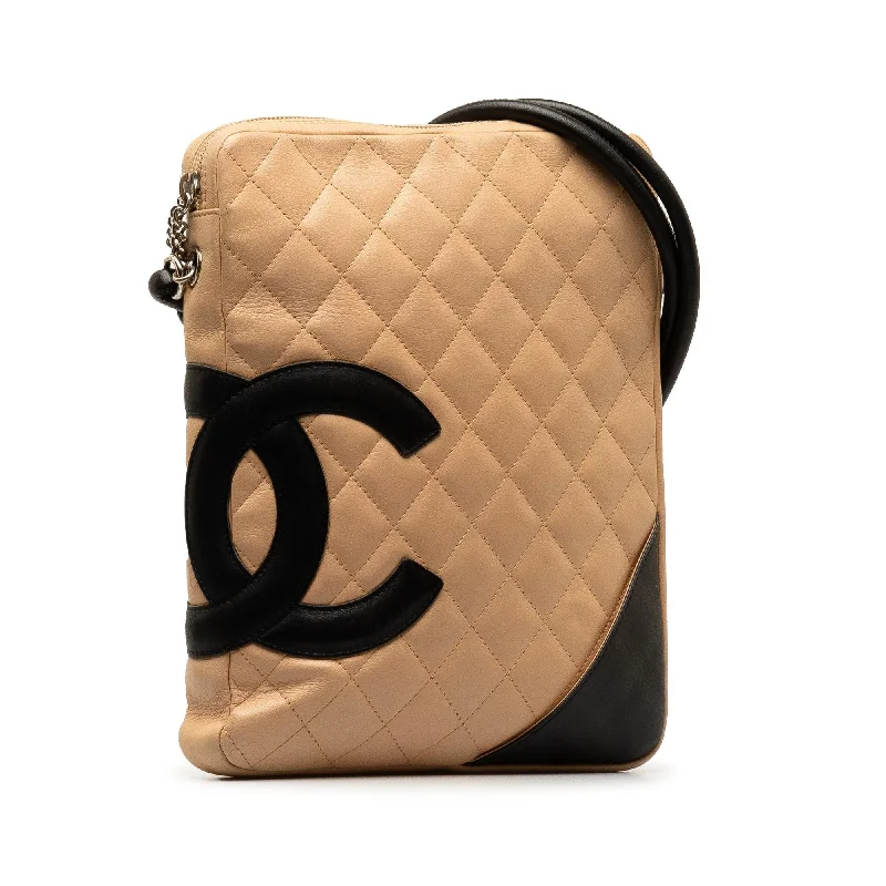 Chanel bags with intricate metal hardwareChanel Lambskin Cambon Ligne Crossbody (21mvXM)