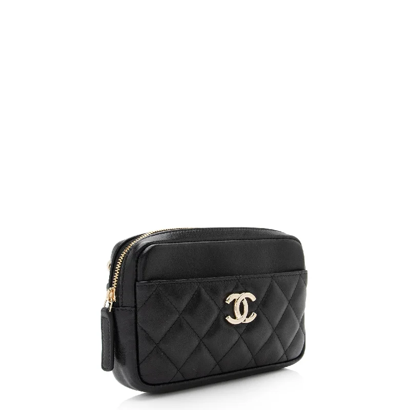 Chanel Lightweight Handbag for Daily ErrandsChanel Lambskin CC Pouch Waist Bag (J8Mgx7)