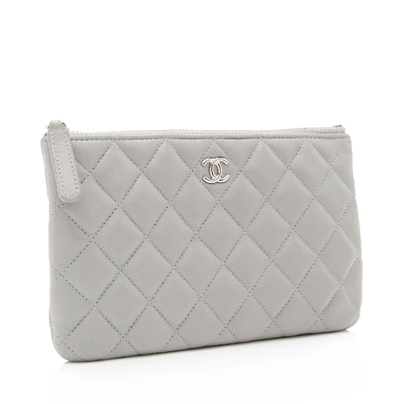 Chanel bags with exclusive seasonal releasesChanel Lambskin CC Small Zipped Pouch (23767)