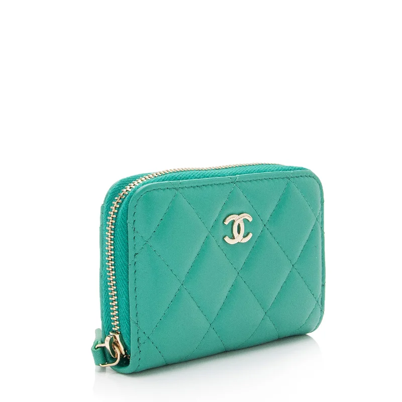 Chanel classicChanel Lambskin CC Zip Around Card Case (kPLZP1)