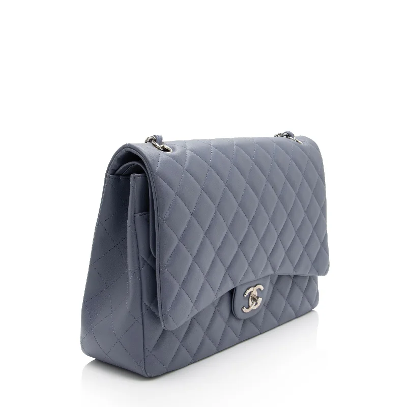 Chanel bags with intricate metal hardwareChanel Lambskin Classic Maxi Double Flap Bag (mATEJl)