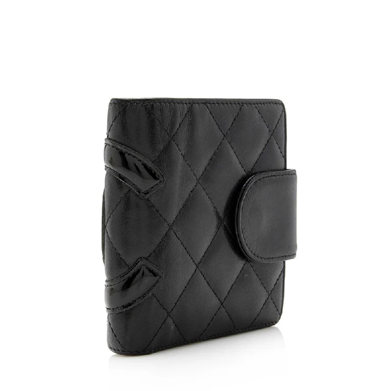 Chanel bags for women with minimalist styleChanel Lambskin Ligne Cambon French Purse Wallet (15533)