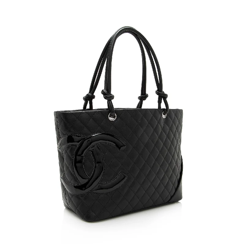 Chanel Luxury Handbag for High - End EventsChanel Lambskin Ligne Cambon Large Shopping Tote (22706)