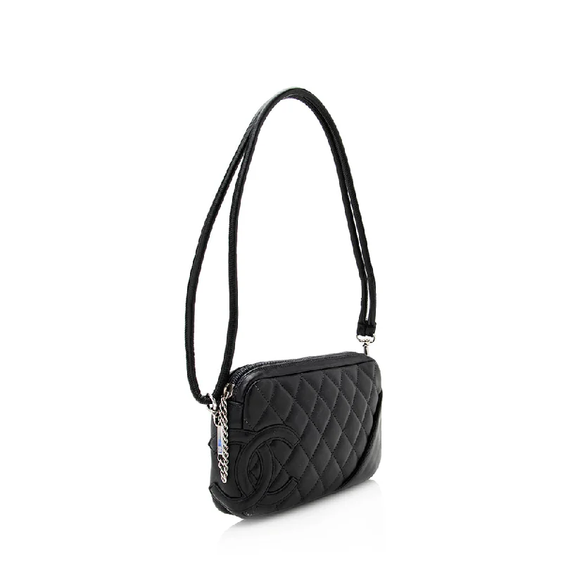 Chanel bags for women who appreciate fine craftsmanshipChanel Lambskin Ligne Cambon Pochette Shoulder Bag (21049)