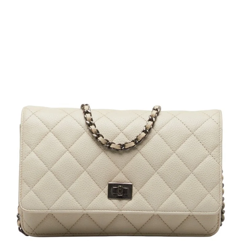 Chanel bags as wedding day accessoriesChanel Matrasse 2.55 Single Flap Long Wallet Chain Wallet White Caviar S  CHANEL