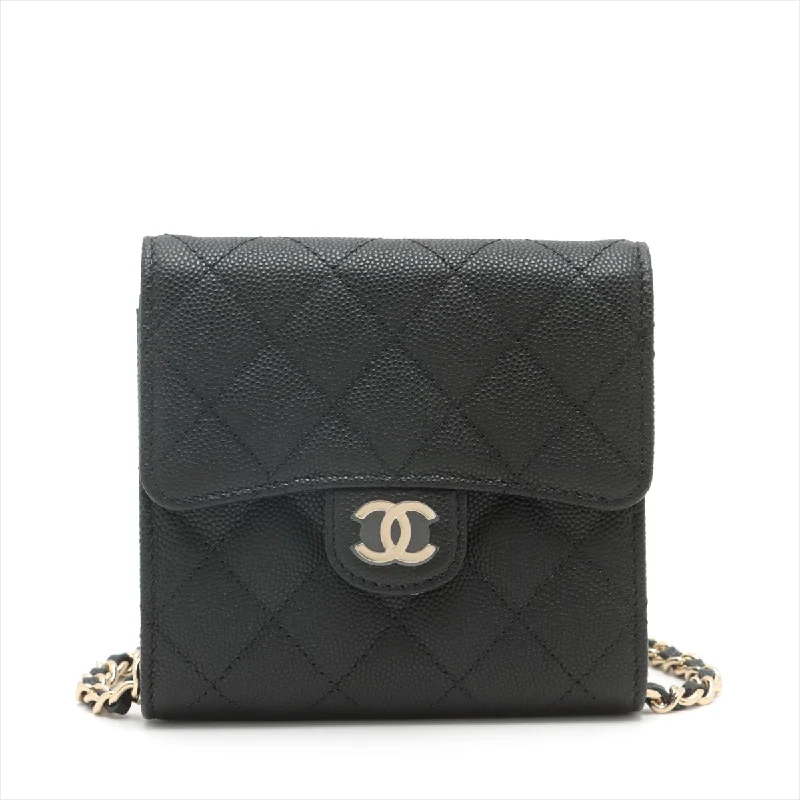 Chanel Classic Flap Bag for Evening PartyChanel Matrasse Caviar S Chain Wallet Black Gold