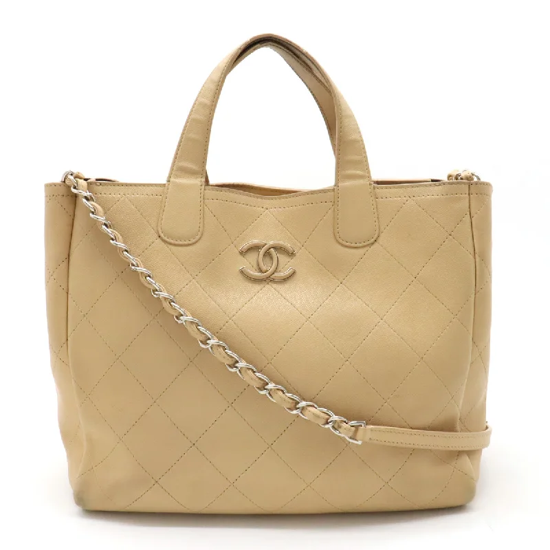 Chanel bags with classic and elegant designsChanel Matrasse Coco Tote Bag 2WAY Chain Shoulder Bag Caviar S Leather Beige AS0240