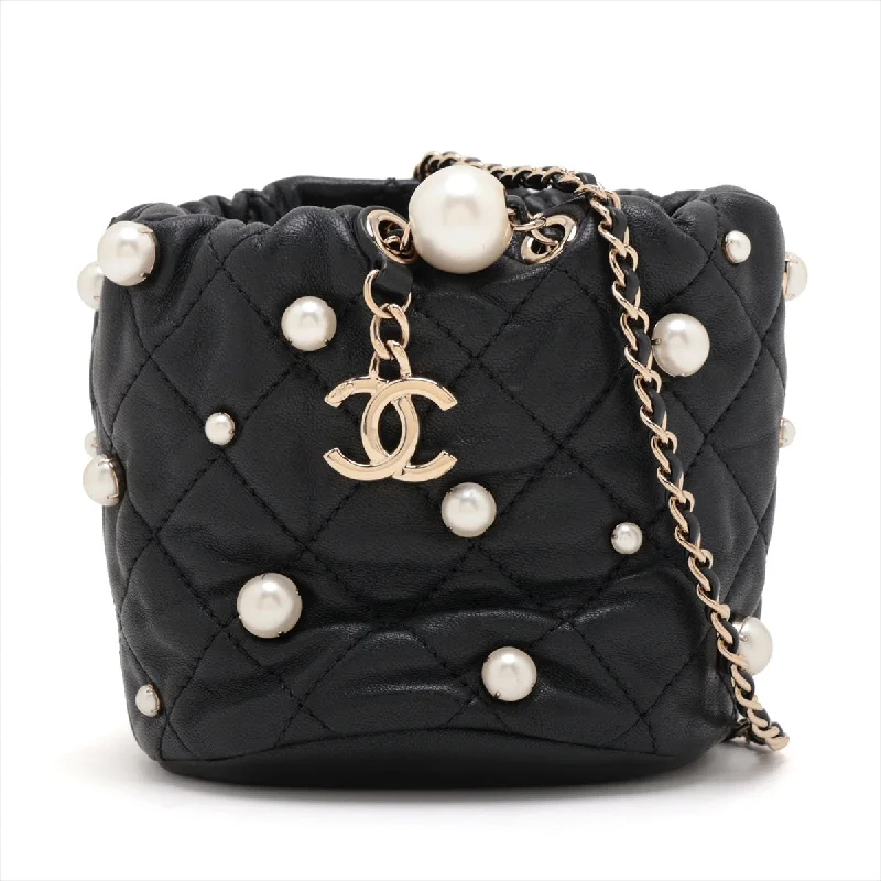 Chanel bags with adjustable chain strapsChanel Matrasse  Handle Shoulder Bag Pearl Black G  31st AS2518