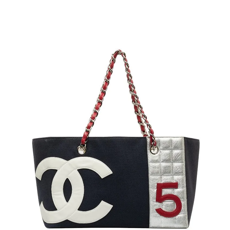 Chanel leather bags for everydChanel None. 5 No. 5 Coco Chain Tote Bag Navy Red Silver Canvas Leather  Chanel