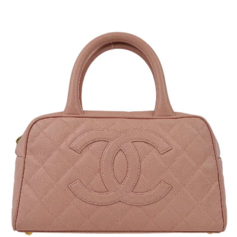 Chanel bags available in bold colors and patternsChanel Pink Caviar Bowling Bag 27