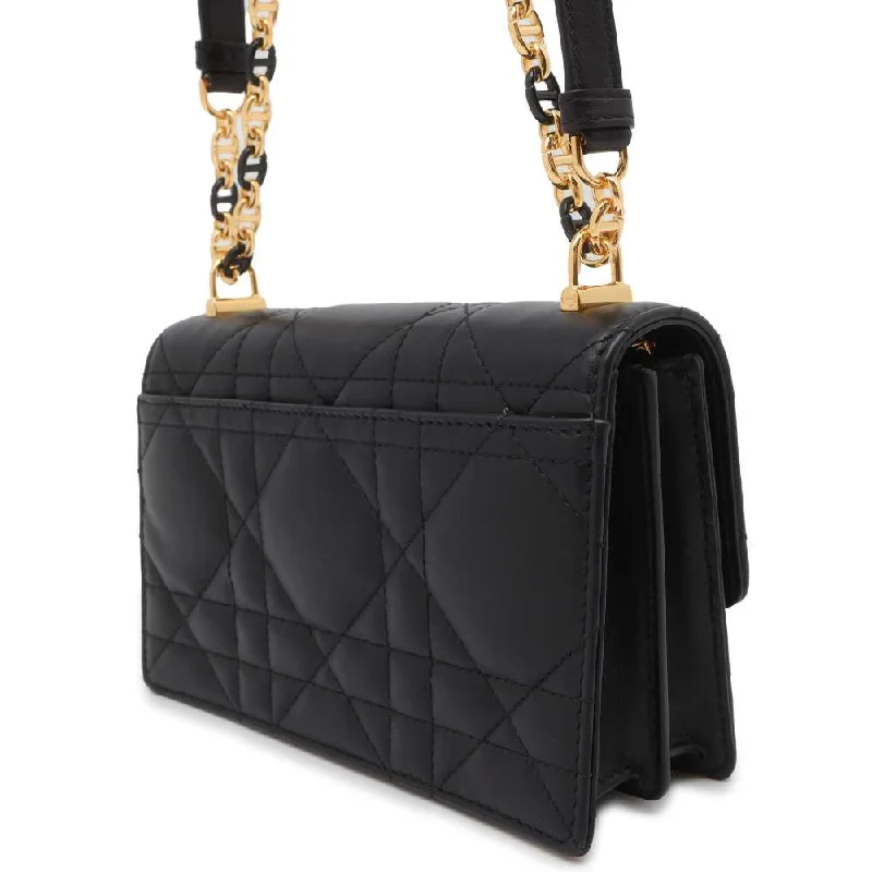 High - fashion Christian Dior bags with a geometric patternDior Miss Caro Macrocannage Mini Bag Black S5169UDAX_M900 Lambskin Size Mini