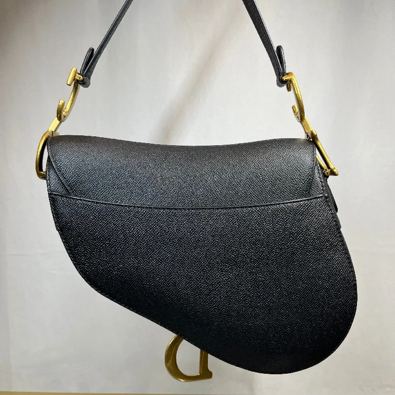 Christian Dior bags with a detachable coin purse insideDior Leather Saddle Bag Black