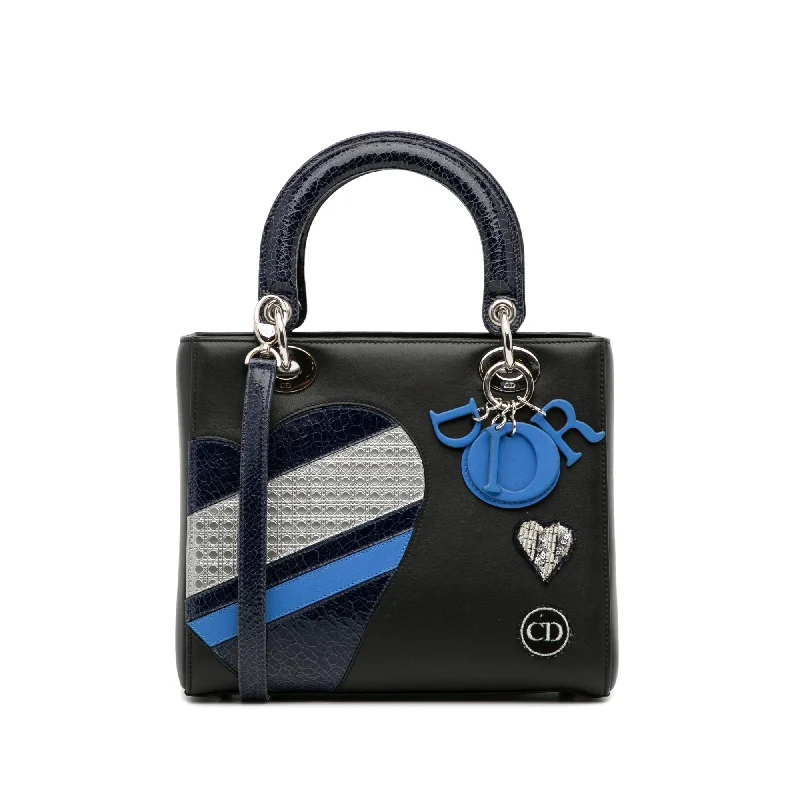 Fashion - forward Christian Dior tote bags for the modern womanDior Lady Dior Patchwork Medium Black Leather