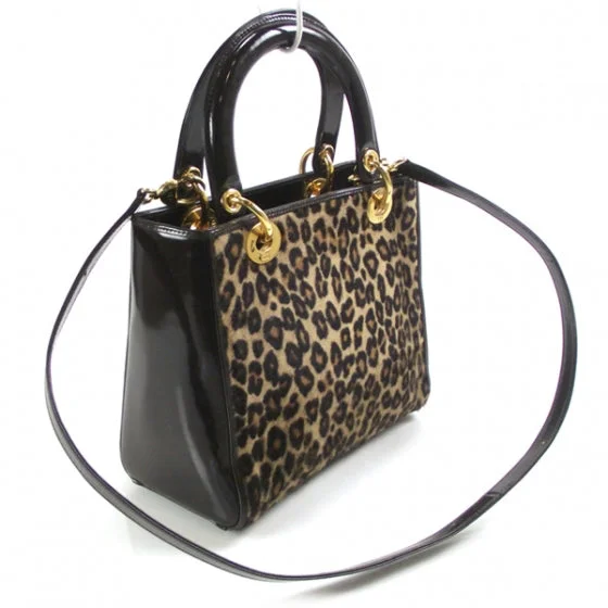 Christian Dior bags with a detachable coin purse insideDior Lady Dior Pony Hair Leopard HandBag