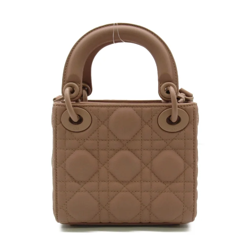 High - fashion Christian Dior bags with a geometric patternDior Lady Dior Shoulder Bag Pink Beige Calfskin [cowhide]