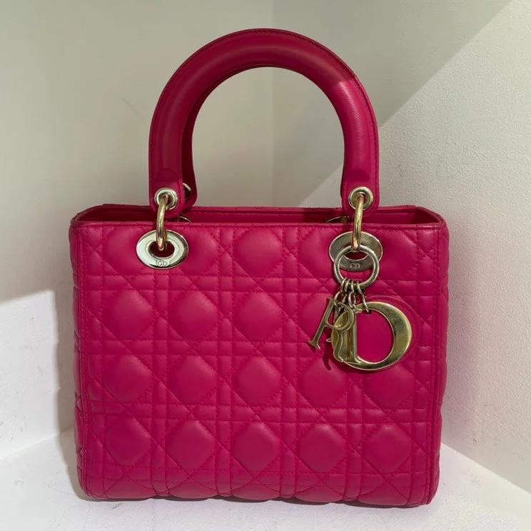 Christian Dior bags with a side - pocket for holding a water bottleDior Lady Dior Size Small HandBag