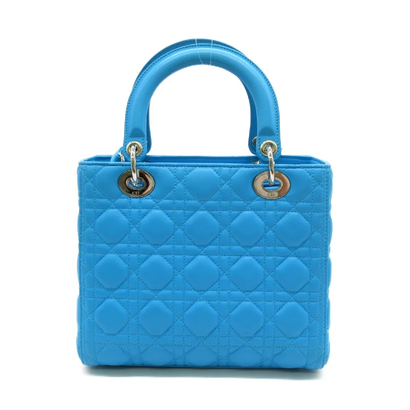 Christian Dior bags with a detachable coin purse insideDior Lady Dior Tote Bag Blue Lambskin [sheep leather]