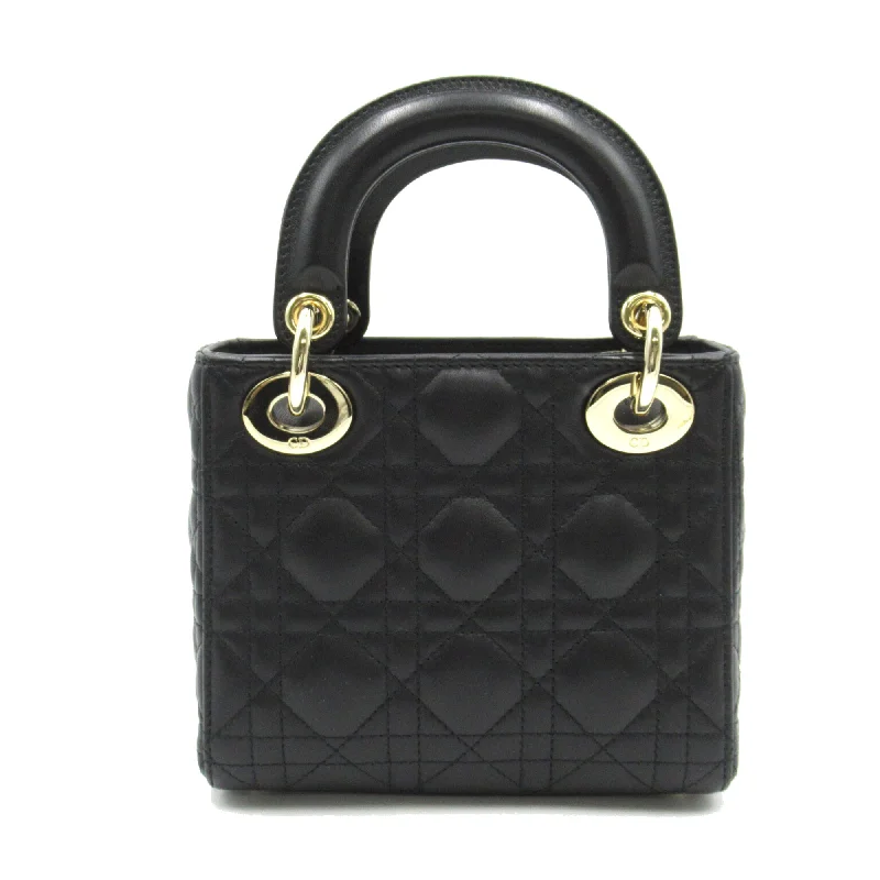 Trendsetting Christian Dior crossbody bags with a colorful strapDior lady dior tote mini Black Lambskin [sheep leather]