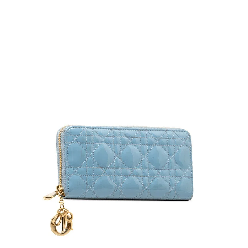 Fashion - forward Christian Dior tote bags for the modern womanDior Lady Round Fashner Long Wallet Light Blue Emblem  Dior