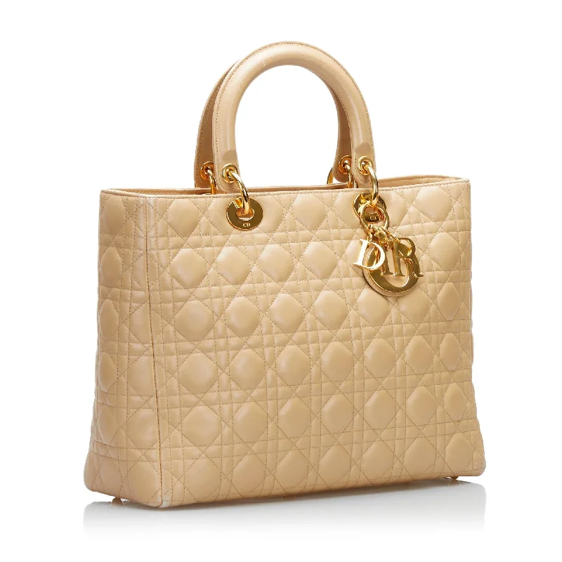 Christian Dior bags with a quilted pattern and gold - toned hardwareChristian Dior Large Cannage Lady