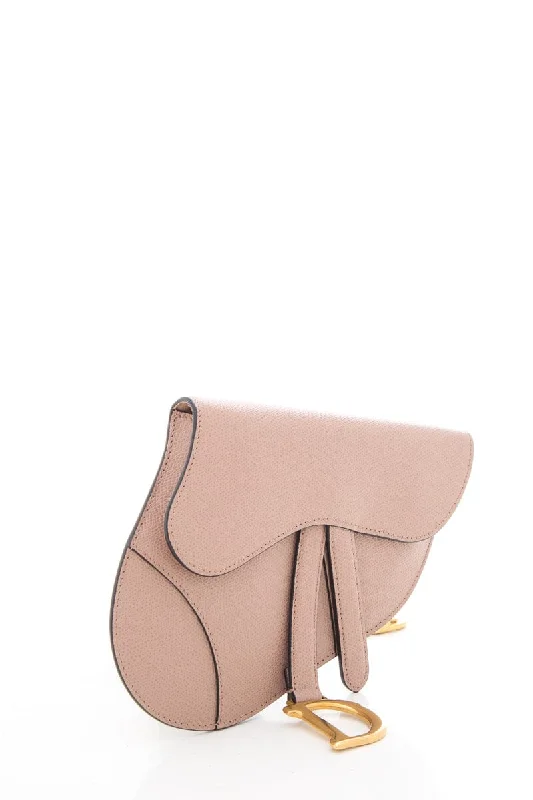 Christian Dior Saddle bags with a distressed leather finishDior Mauve Saddle Belt Bag