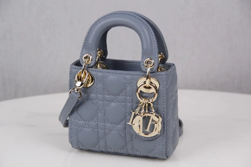 Christian Dior handbags with a back - pocket for quick storageDior MICRO Lady Dior Bag.