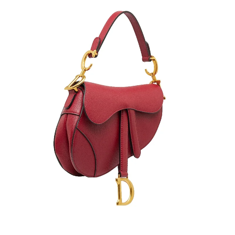 Stylish Christian Dior shoulder bags with a tassel - adorned zipperDIOR Mini Leather Saddle Bag