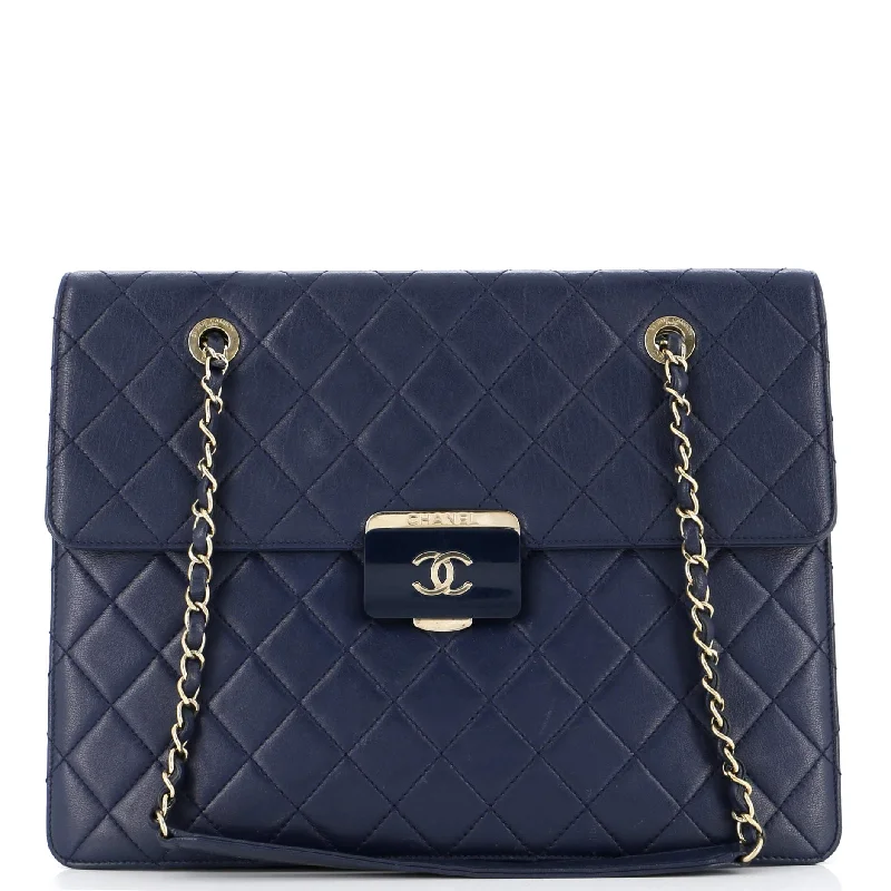 Christian Dior bags with a side - pocket for holding a water bottleBeauty Lock Tote Quilted Sheepskin Medium