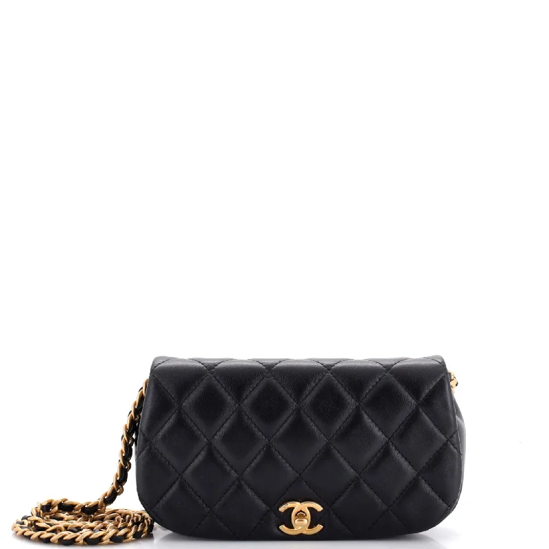 Christian Dior Saddle bags with a distressed leather finishCoco Mail Clutch with Chain Quilted Calfskin