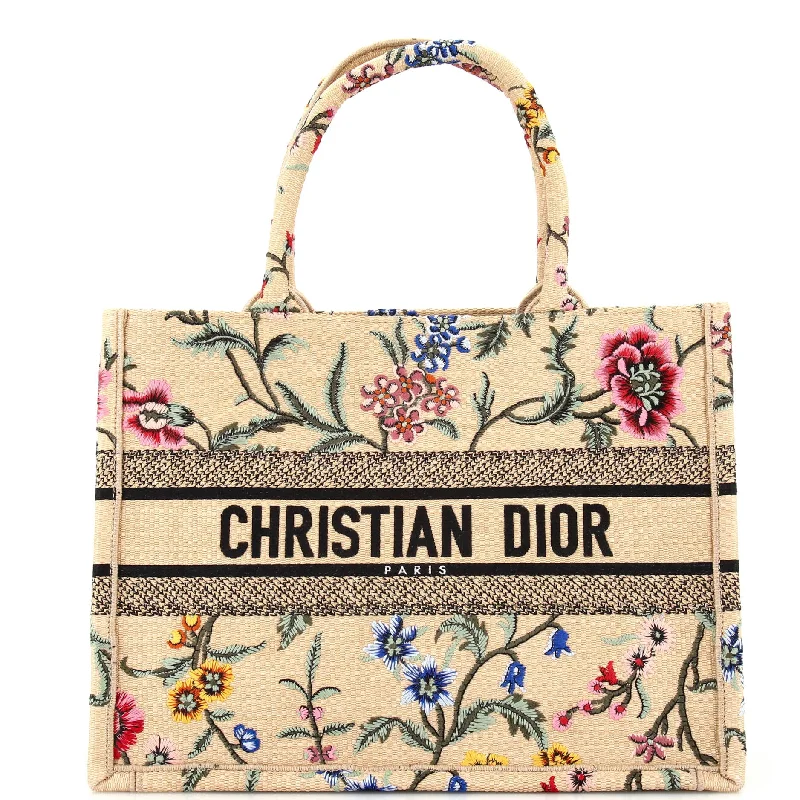 Christian Dior Saddle bags with a distressed leather finishBook Tote Embroidered Raffia Medium