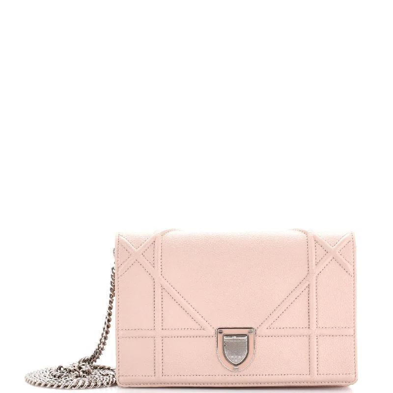 Christian Dior backpacks with a sleek, minimalist silhouetteDiorama Wallet on Chain Leather