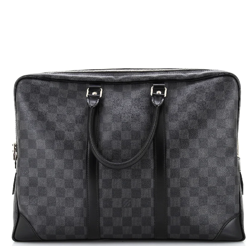 Christian Dior tote bags with a double - handle and shoulder - strap optionPorte-Documents Voyage Briefcase Damier Graphite