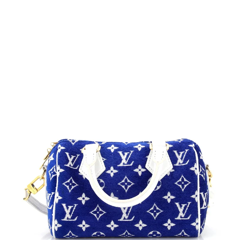 Christian Dior Saddle bags with a studded trim for a bold lookSpeedy Bandouliere Bag LV Match Monogram Jacquard Velvet 20