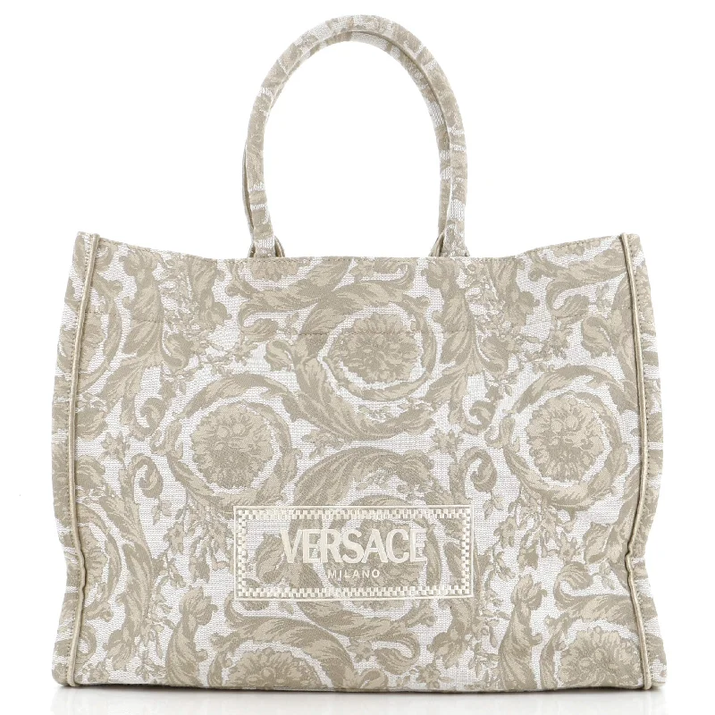 Christian Dior bags with a side - pocket for holding a water bottleAthena Tote Barocco Jacquard