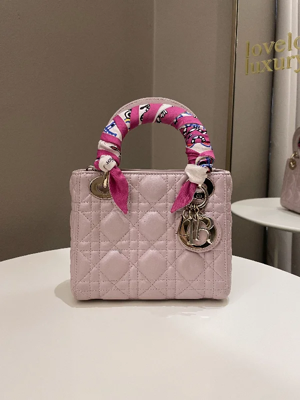 Christian Dior Saddle bags with a patent leather finish for a shiny lookDior Lady Dior Mini Lotus Pink Lilac